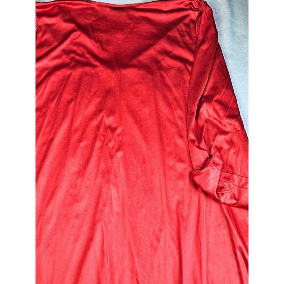 Vanity Fair Red Satin Lace Trim Nightgown XXXL Made In USA - Picture 9 of 9